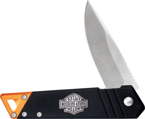 Case Cutlery Harley TecX Liner - Orange/Black Aluminum