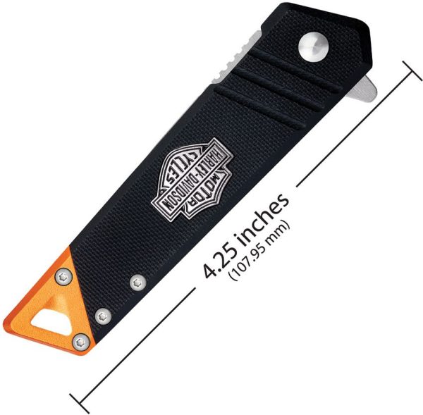 Case Cutlery Harley TecX Liner - Orange/Black Aluminum