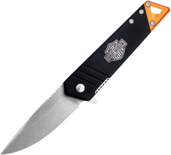 Case Cutlery Harley TecX Liner - Orange/Black Aluminum