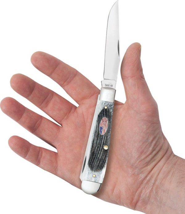 Case Cutlery Trapper Gray Sawcut Bone Handle Folding Knife