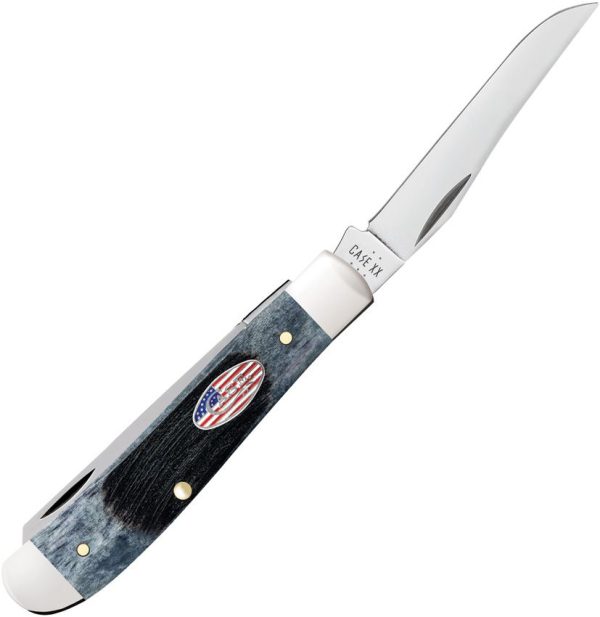 Case Cutlery Mini Trapper Gray Sawcut Bone Folding Knife
