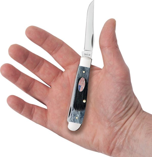 Case Cutlery Mini Trapper Gray Sawcut Bone Folding Knife