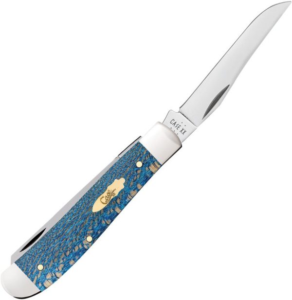Case Cutlery Mini Trapper Blue Sycamore Folding Knife