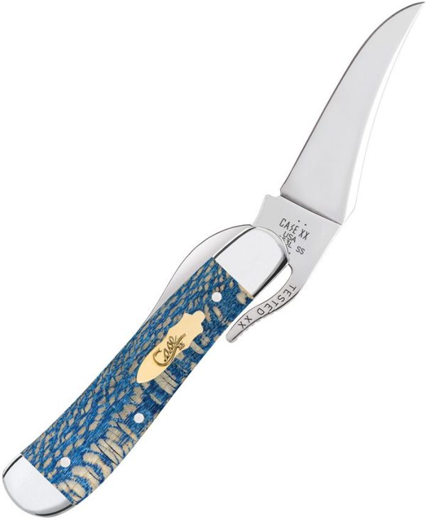 Case Cutlery Russlock Blue Sycamore One-Hand Open
