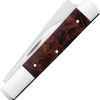 Case Cutlery Razor Brown Maple Burl Folding Knife