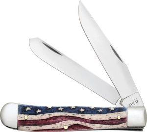 Case Cutlery Patriotic Trapper Smooth Bone Folding Knife 4.13"