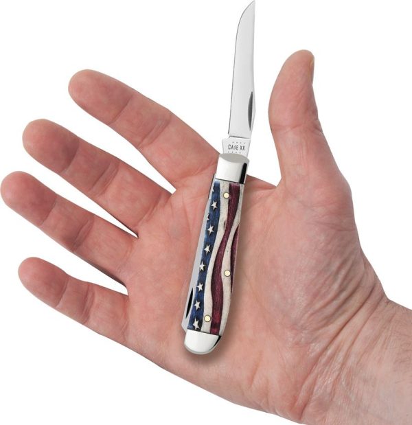 Case Cutlery Mini Trapper Patriotic Bone