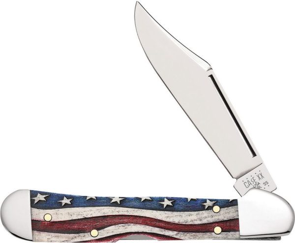 Case Cutlery Mini Copperlock Star Spangled Bone