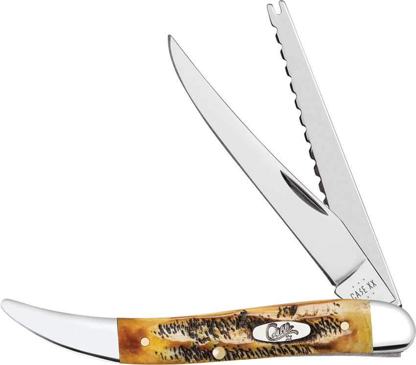 Case Cutlery 6.5 Bonestag Fishing Folding Knife with Scaler and Hook Disgorger