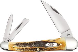 Case Cutlery Seahorse Whittler 6.5 Bonestag - Three-Blade Folder
