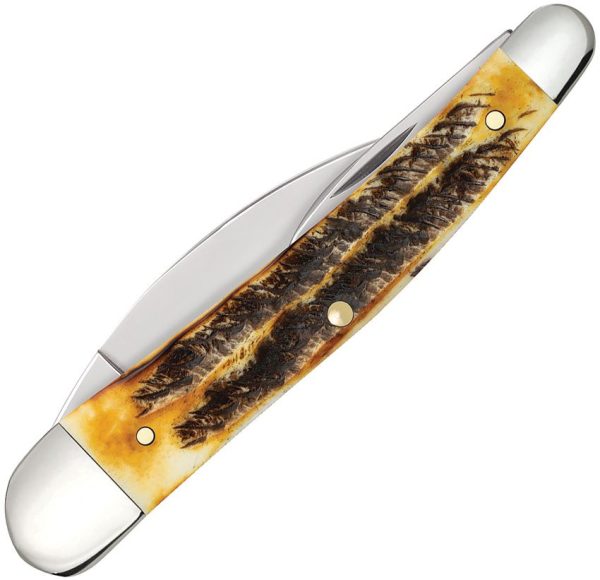 Case Cutlery Seahorse Whittler 6.5 Bonestag - Three-Blade Folder