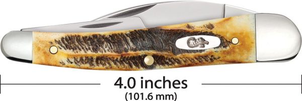 Case Cutlery Seahorse Whittler 6.5 Bonestag - Three-Blade Folder