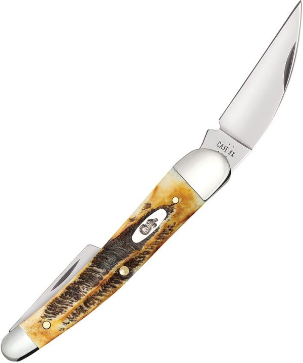Case Cutlery Seahorse Whittler 6.5 Bonestag - Three-Blade Folder
