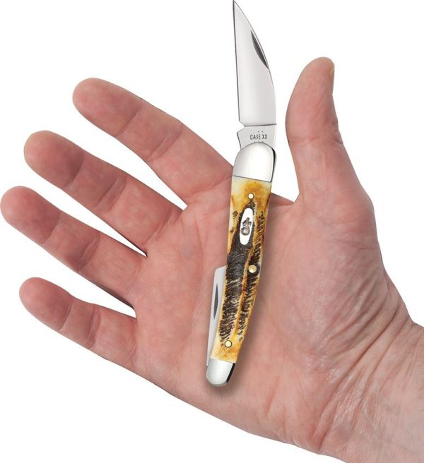 Case Cutlery Seahorse Whittler 6.5 Bonestag - Three-Blade Folder