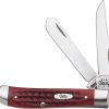 Case Cutlery Mini Trapper Red Pocket Worn - Two-Blade