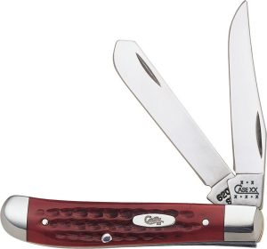 Case Cutlery Mini Trapper Red Pocket Worn - Two-Blade