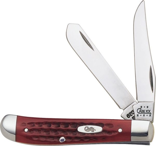 Case Cutlery Mini Trapper Red Pocket Worn - Two-Blade