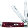 Case Cutlery Mini Trapper Red Pocket Worn - Two-Blade