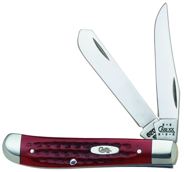 Case Cutlery Mini Trapper Red Pocket Worn - Two-Blade