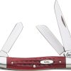 Case Cutlery Medium Stockman Red Pocket Worn - Three-Blade