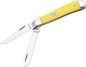 Case Cutlery Mini Trapper Yellow Synthetic - Two-Blade