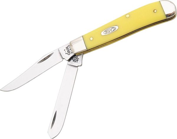 Case Cutlery Mini Trapper Yellow Synthetic - Two-Blade
