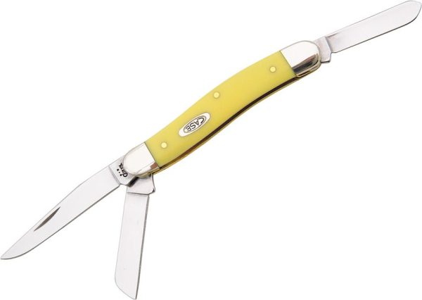 CA80035.jpg Case Cutlery Medium Stockman Yellow - 3-Blade