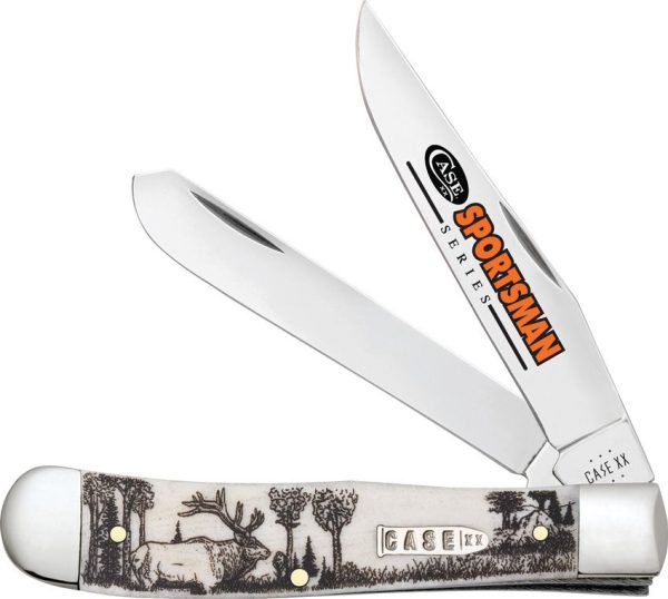 Case Sportsman Trapper Elk Natural Bone Two-Blade