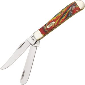 Case Mini Trapper Fire In Box Red/Yellow Folder