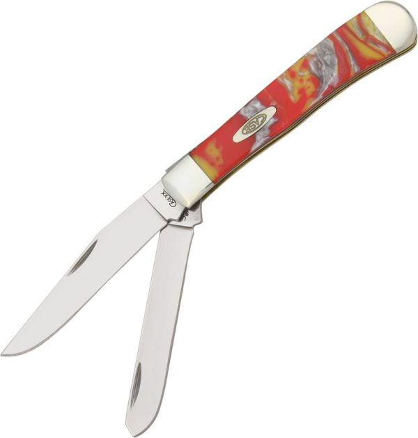 Case Cutlery Trapper Fire In Box Corelon Folding Knife