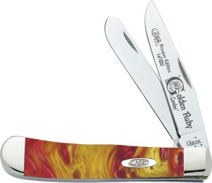 Case Cutlery Golden Ruby Trapper Mirror Finish Folding Knife