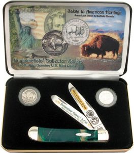 Case Cutlery American Bison Buffalo Nickels Trapper - 4.125 inches