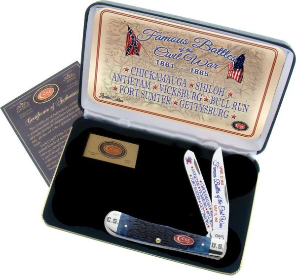 Case Cutlery Famous Battles Civil War Trapper - Blue Bone