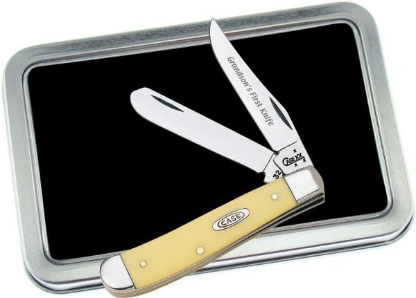 Case Cutlery Grandson's First Knife Mini Trapper - Yellow