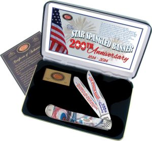 Case Cutlery Star Spangled Trapper Mirror Finish Folding Knife