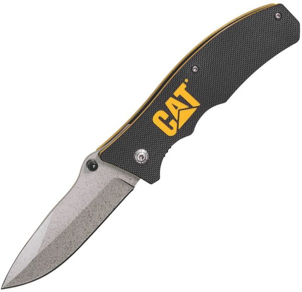 CAT980002.jpg Caterpillar Linerlock Drop Point Black G10