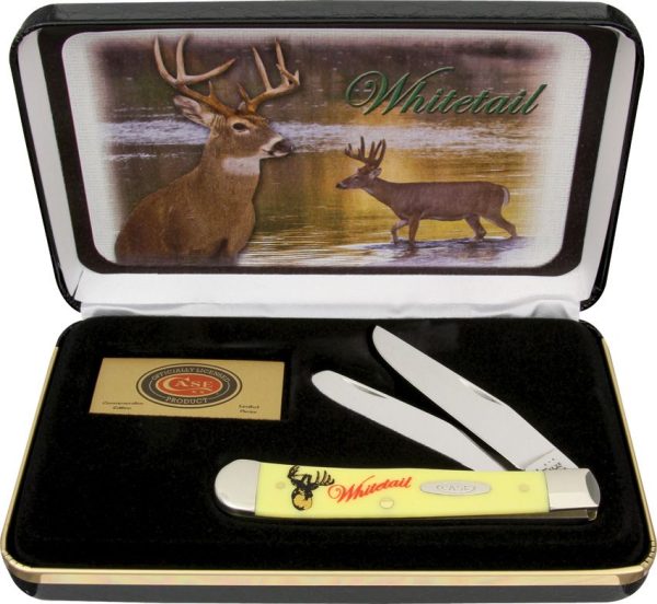 CAWTD.jpg Case Cutlery Whitetail Deer Trapper Folding Knife 4 1/8" Closed