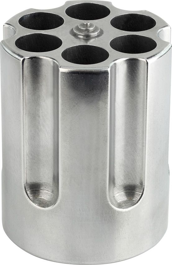 CBG1007.jpg Caliber Gourmet Revolver Pen Holder Silver Aluminum
