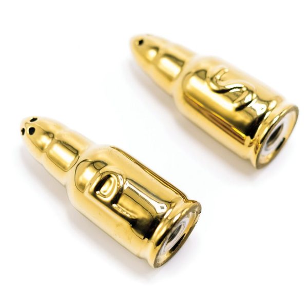 Caliber Gourmet Bullet Salt Pepper Shakers - Gold Ceramic