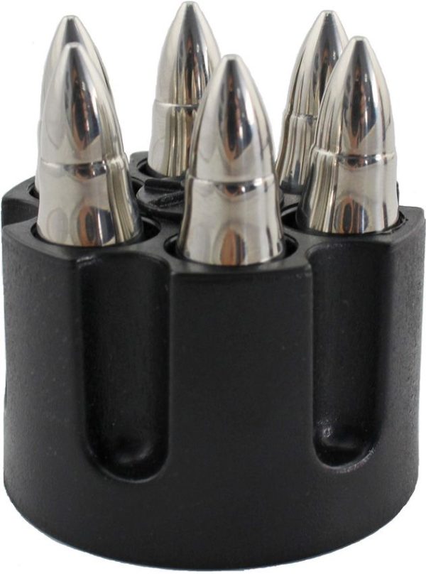 Caliber Gourmet Bullet Whiskey Chillers - Stainless Steel 6pc