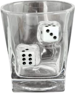 CBGLMSDICE.jpg Caliber Gourmet Lucky Dice Glass - Food Safe Construction