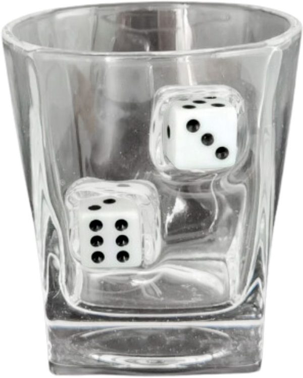 CBGLMSDICE.jpg Caliber Gourmet Lucky Dice Glass - Food Safe Construction