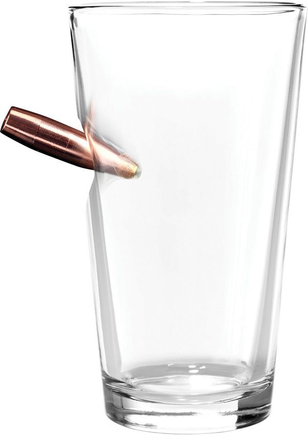 CBGLMSPINTG.jpg Caliber Gourmet 21 oz Bullet Pint Glass with 50 Caliber Faux Bullet