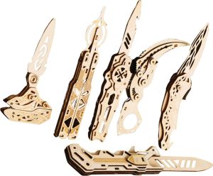 CBGPZ03K.jpg Caliber Gourmet Wood Knife Puzzle Set - Six 3D Models