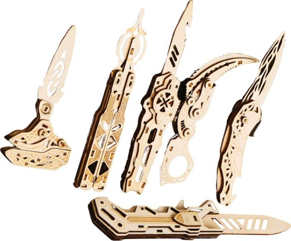 Caliber Gourmet Wood Knife Puzzle Set - Six 3D Models