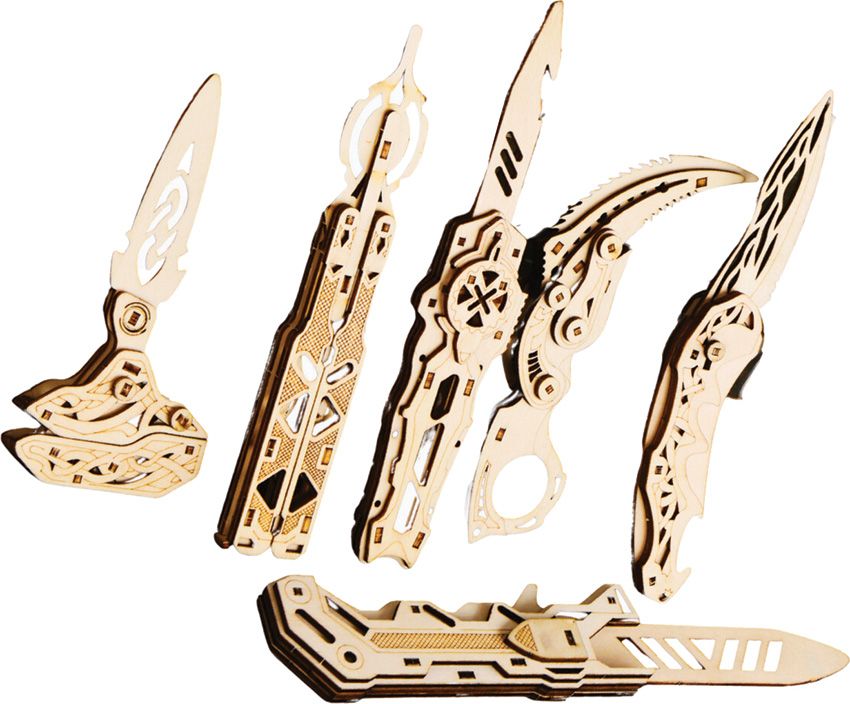 Caliber Gourmet Wood Knife Puzzle Set - 6 Piece 3-D Puzzles