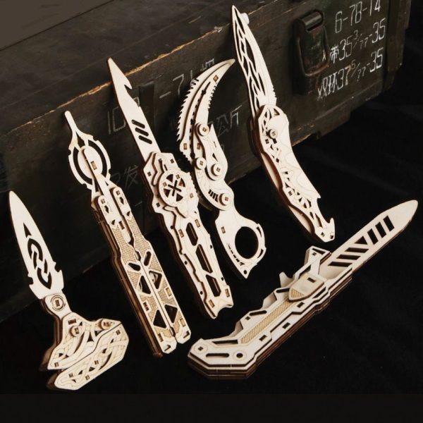 Caliber Gourmet Wood Knife Puzzle Set - Six 3D Models