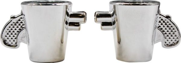 Caliber Gourmet Revolver Shot Glass Set - Two Silver
