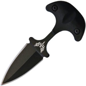 Combat Ready Neck Knife Dagger - Black Aluminum Handle