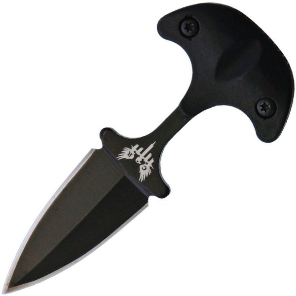 Combat Ready Neck Knife Dagger - Black Aluminum Handle
